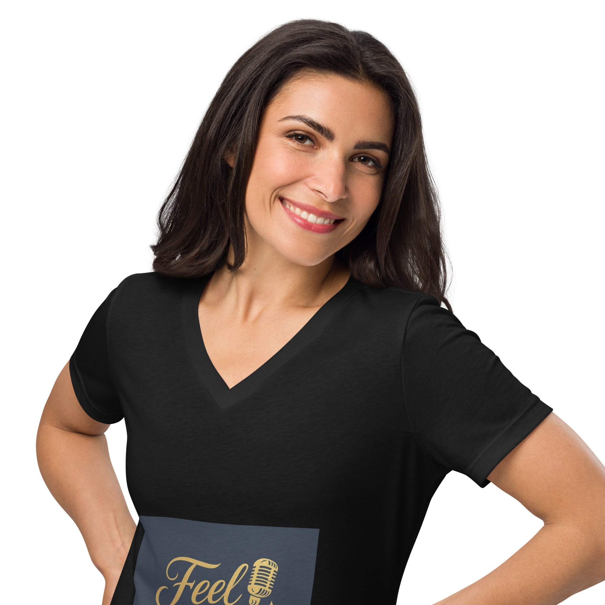 Women’s Relaxed V - Neck T-Shirt – Premium Everyday Tee, Ultra - Soft Cotton Blend, Flattering Feminine Fit, Casual Streetwear Style, and Sustainable - Soul Vibe Merch